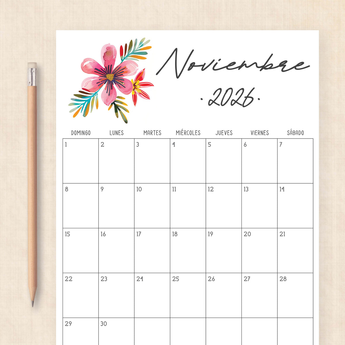 calendario 2026 para imprimir