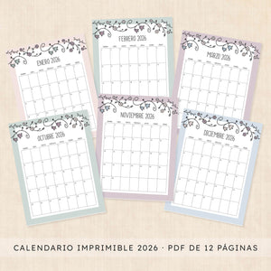 calendario 2026 para imprimir