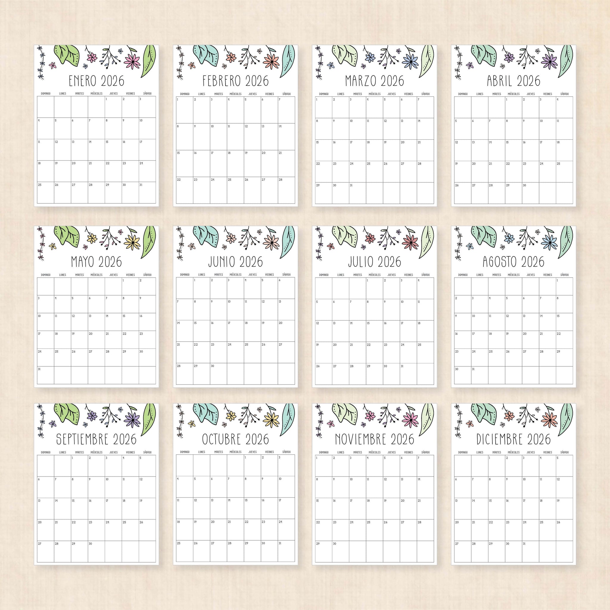calendario 2026 para imprimir