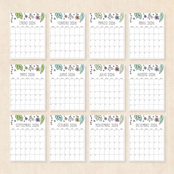 calendario 2026 para imprimir