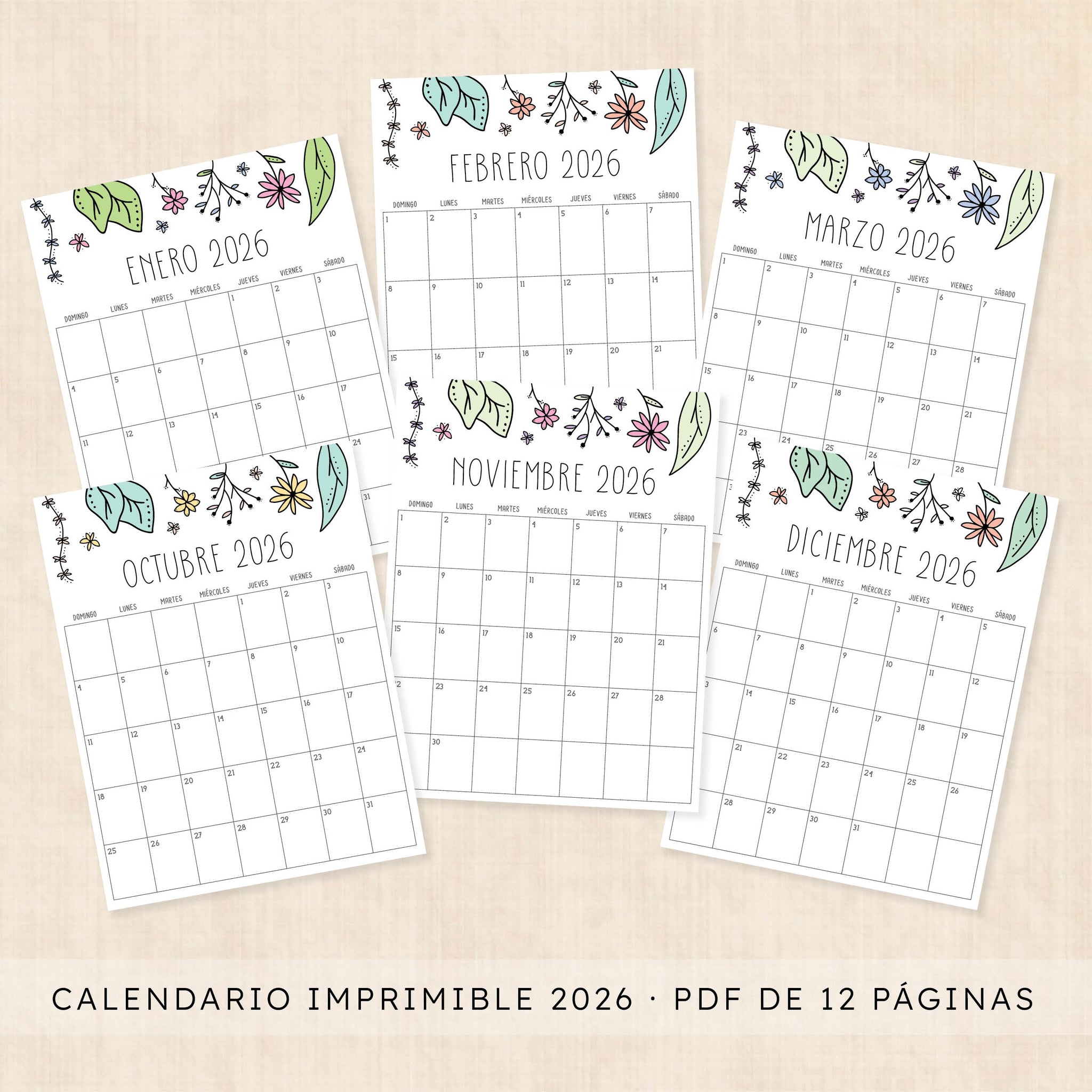 calendario 2026 para imprimir