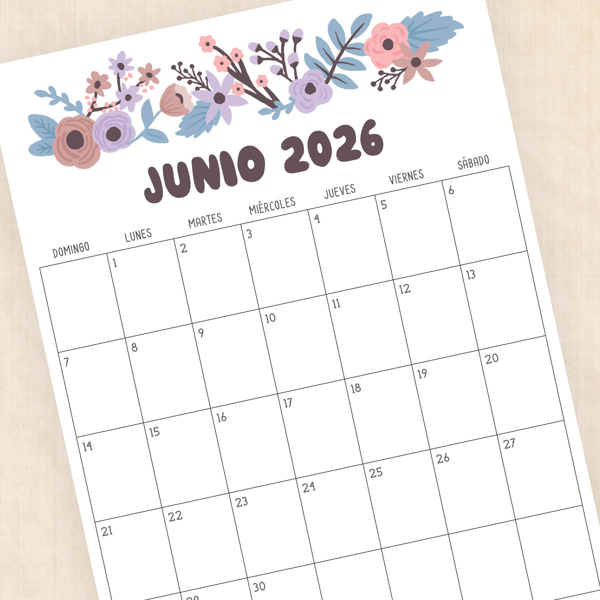 calendario 2026 para imprimir