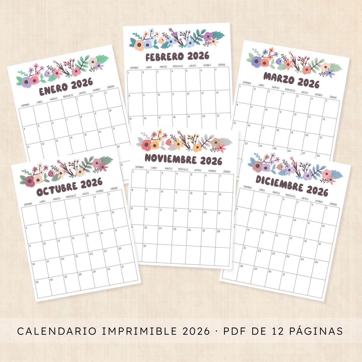 calendario 2026 para imprimir