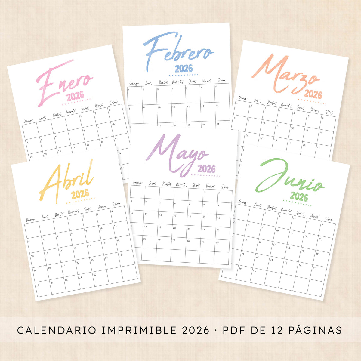 calendario 2026 para imprimir
