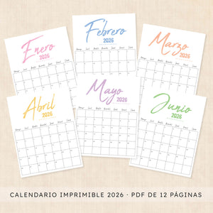 calendario 2026 para imprimir