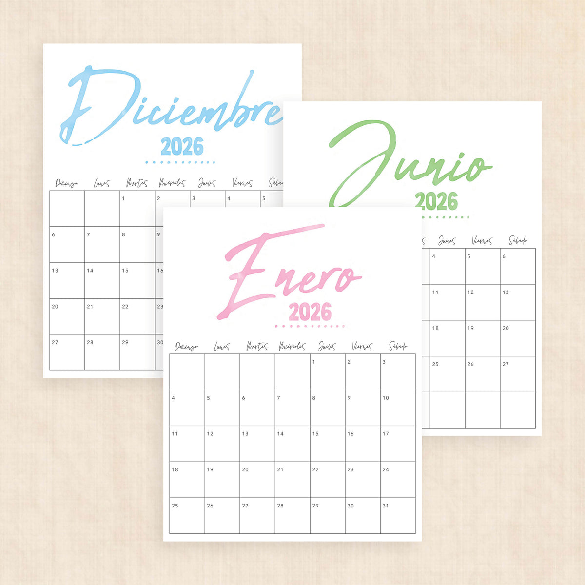 calendario 2026 para imprimir