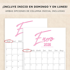 calendario 2026 para imprimir