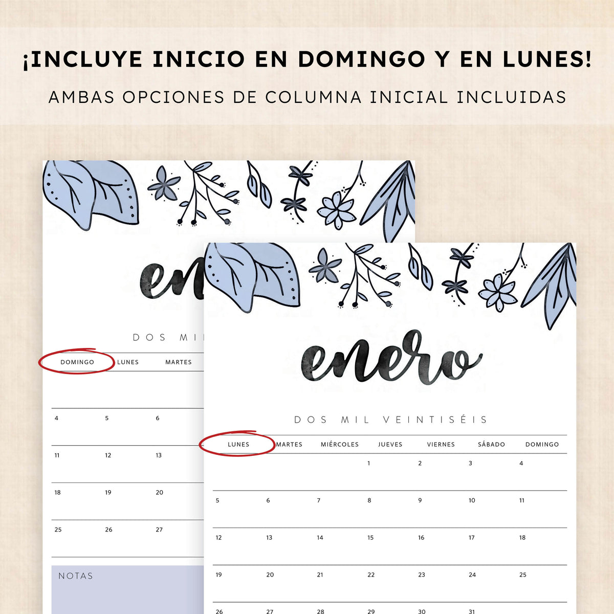 calendario 2026 para imprimir