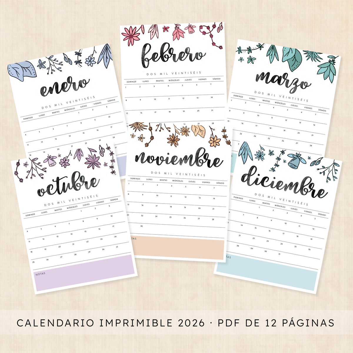 calendario 2026 para imprimir