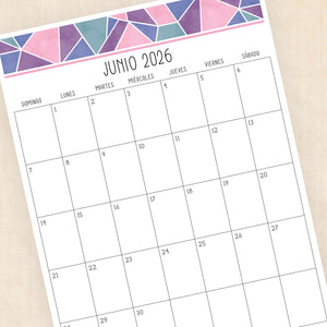 calendario 2026 para imprimir