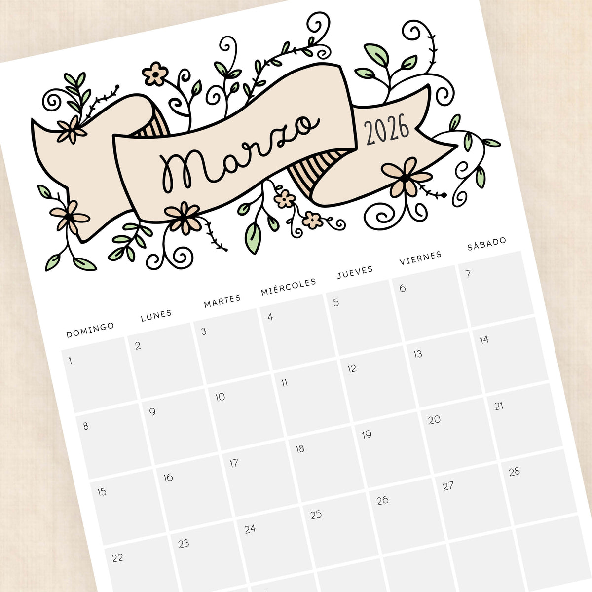 calendario 2026 para imprimir