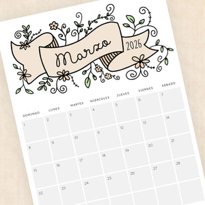 calendario 2026 para imprimir