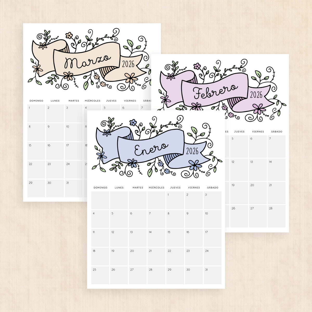 calendario 2026 para imprimir