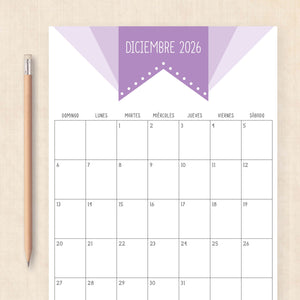 calendario 2026 para imprimir