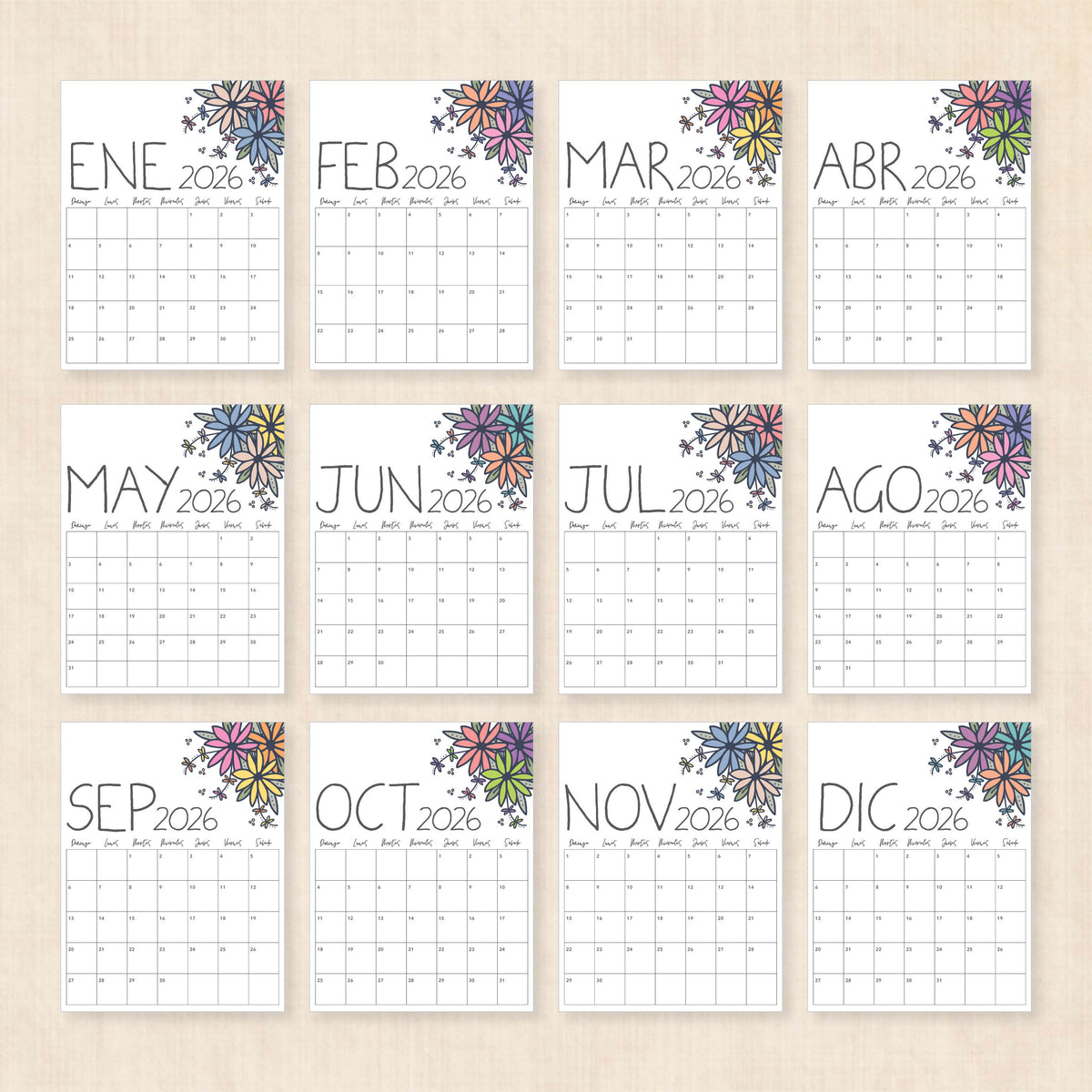 calendario 2026 para imprimir