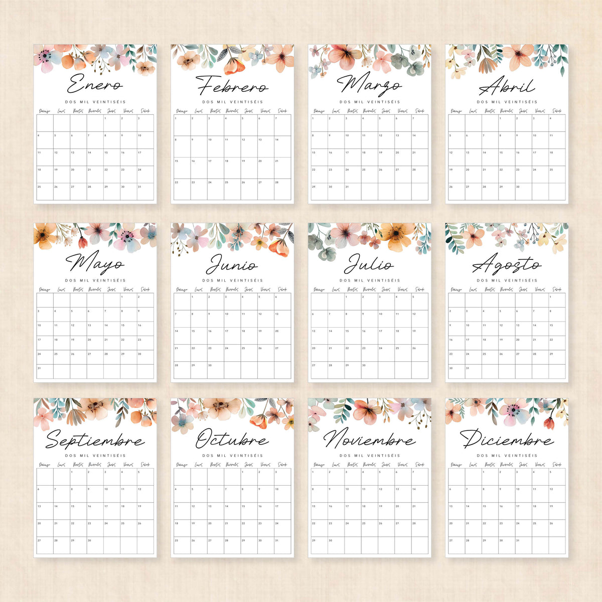 calendario 2026 para imprimir