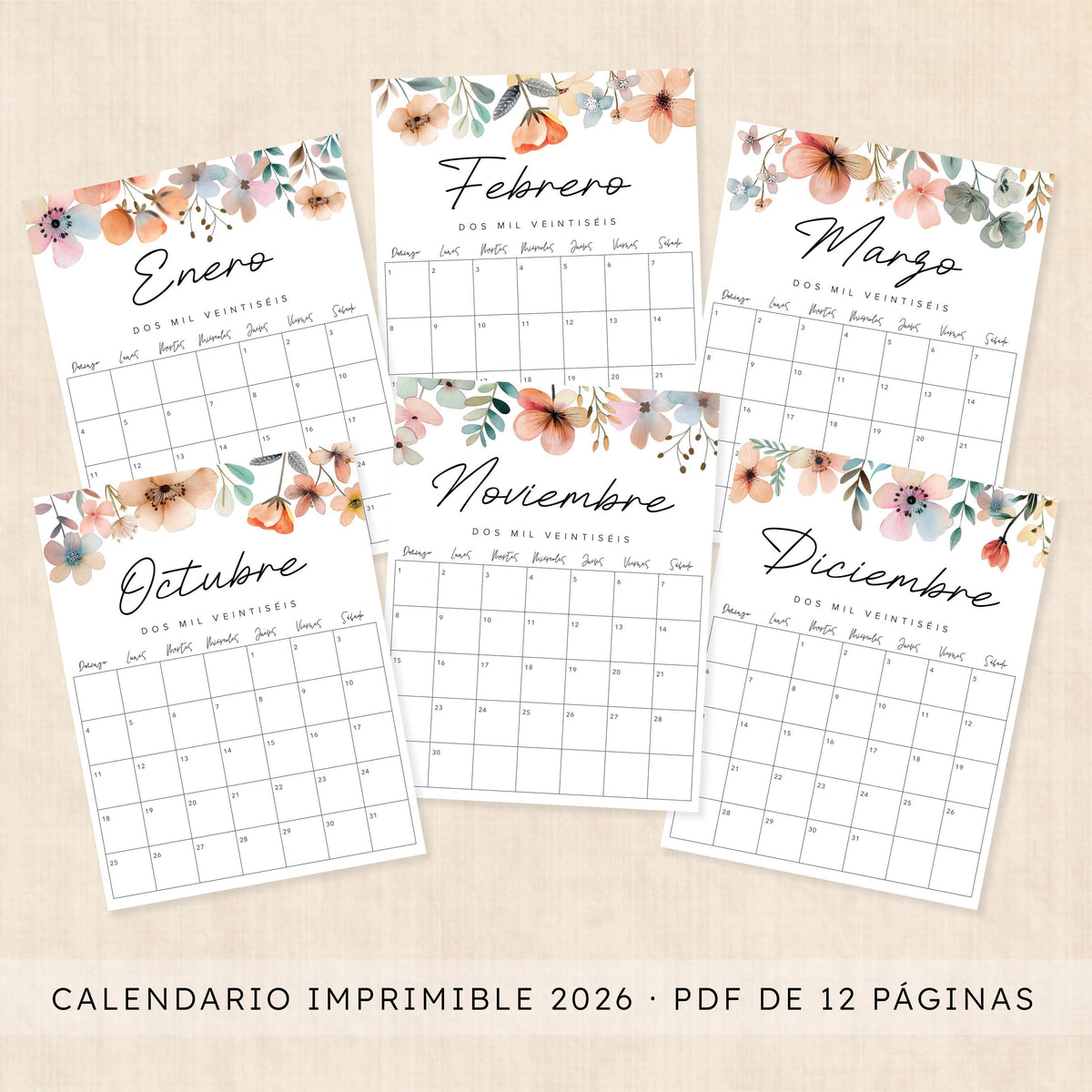 calendario 2026 para imprimir