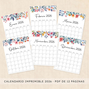 calendario 2026 para imprimir