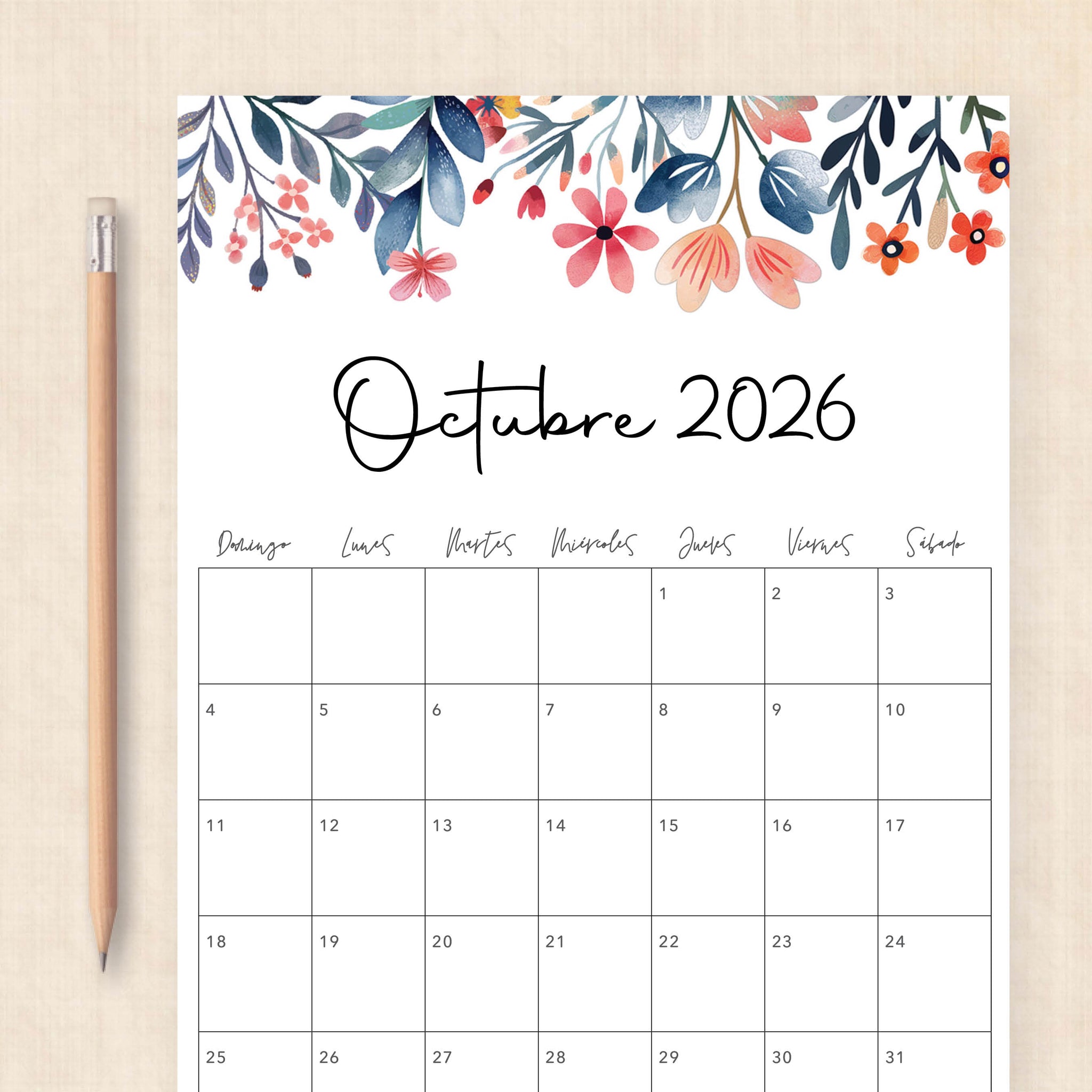 calendario 2026 para imprimir