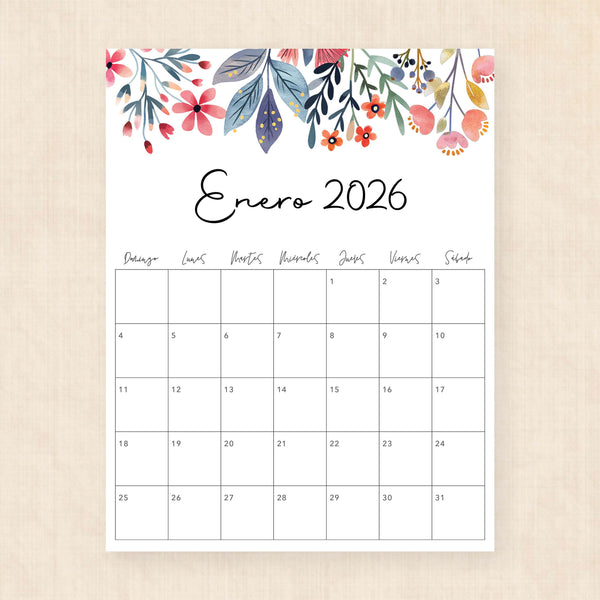 calendario 2026 para imprimir