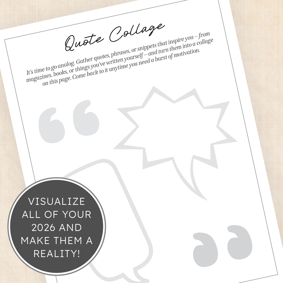 vision board template 2026