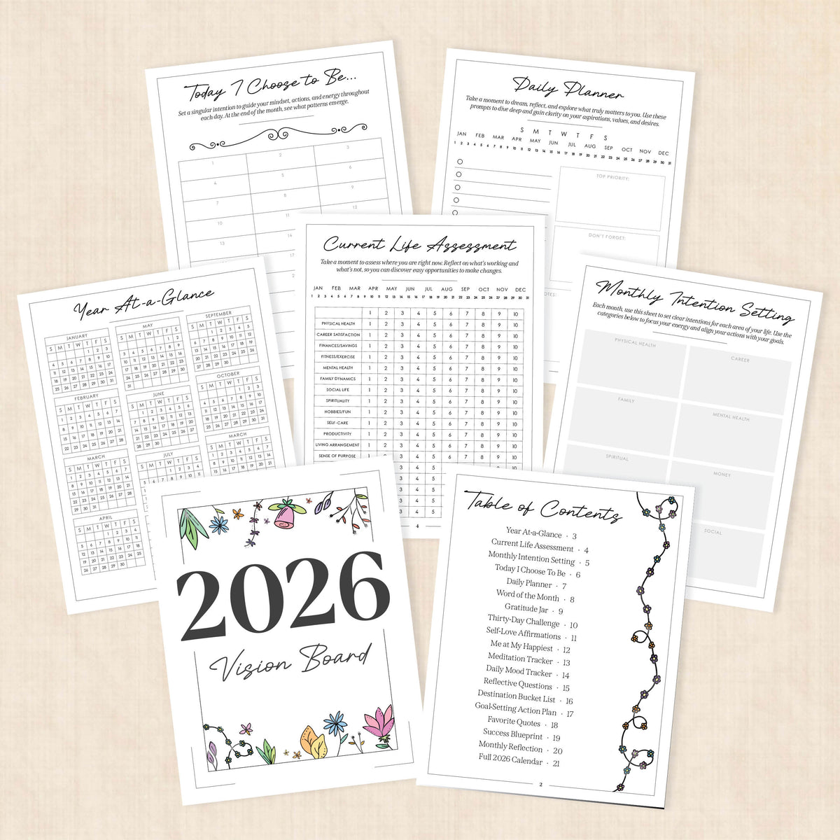2026 Vision Board · PDF Workbook