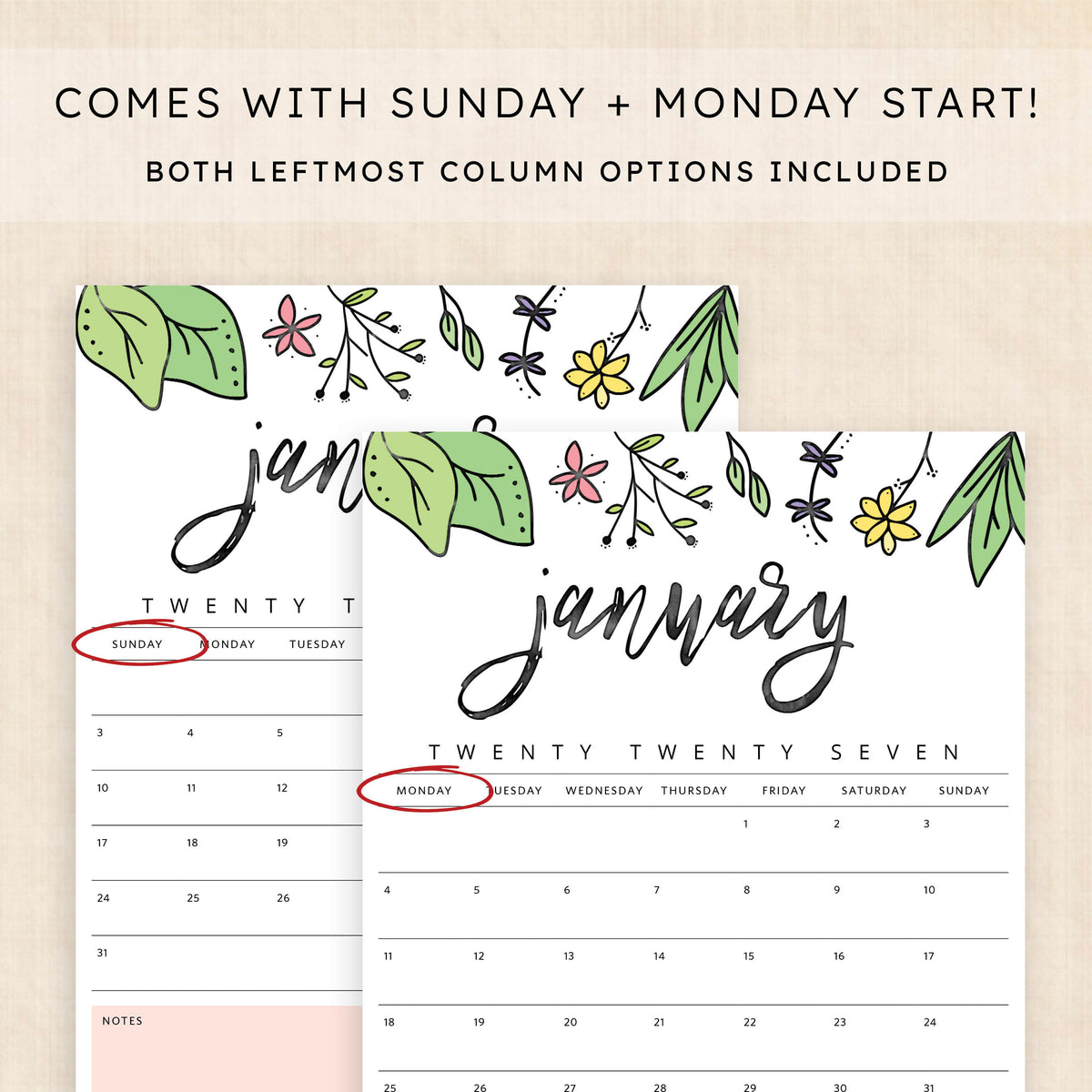 printable 2027 calendar