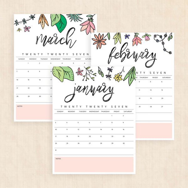 printable 2027 calendar