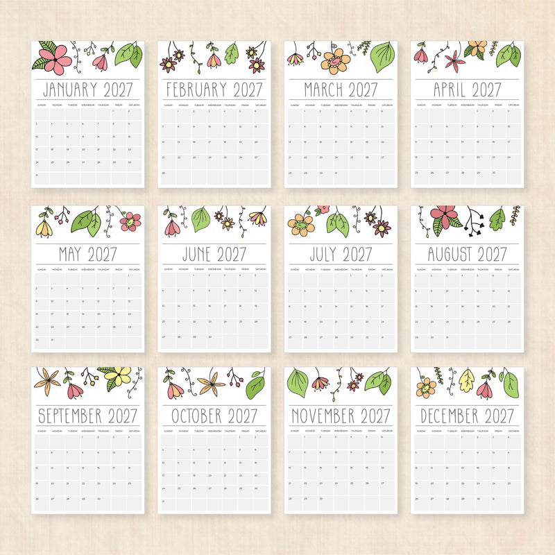 printable 2027 calendar