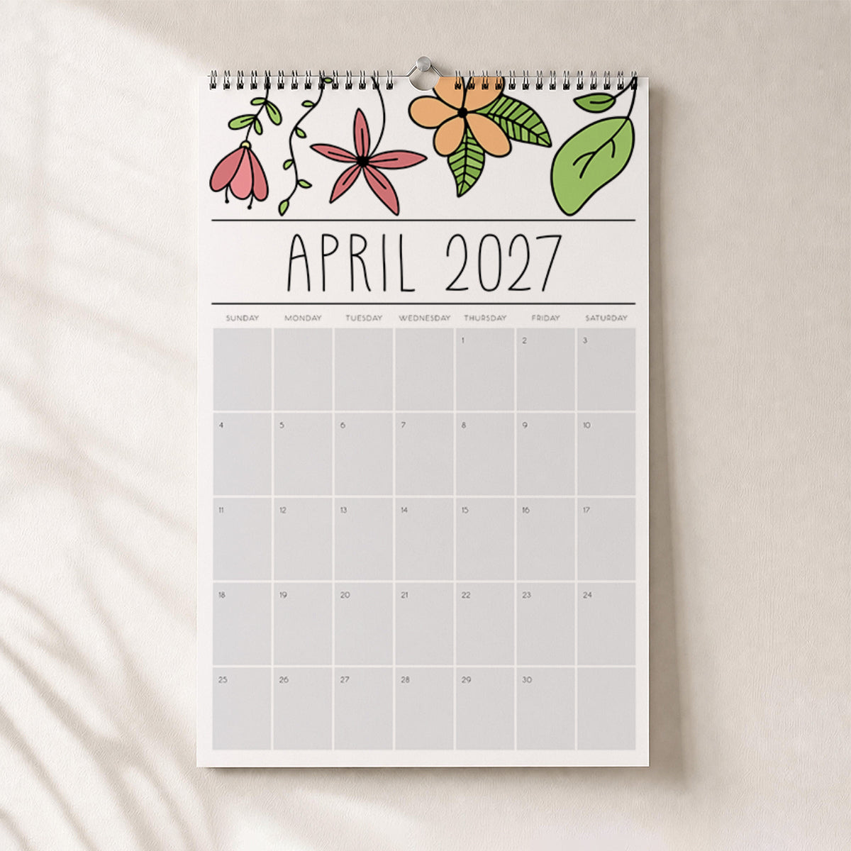 2027 hanging calendar