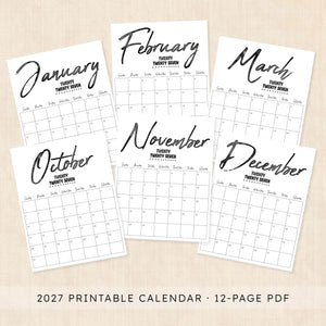 printable 2027 calendar
