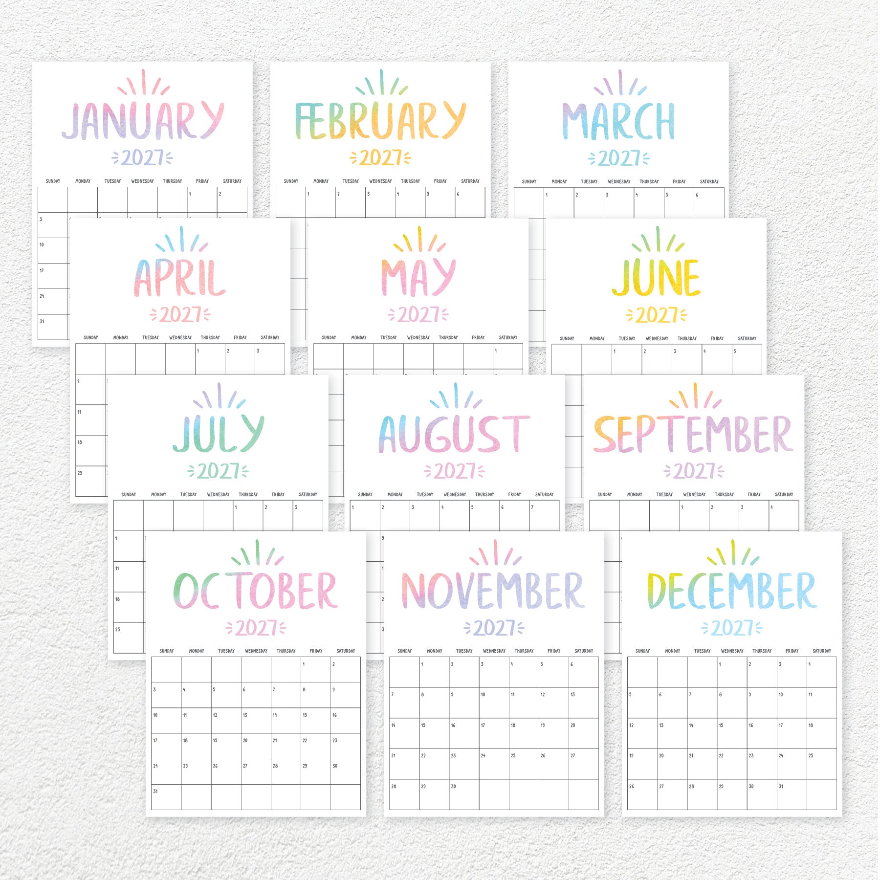 2027 calendar