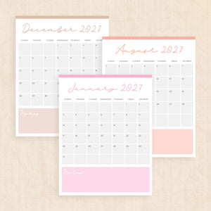 printable 2027 calendar