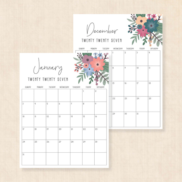 printable 2027 calendar