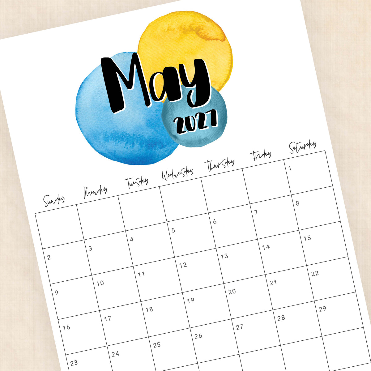 printable 2027 calendar