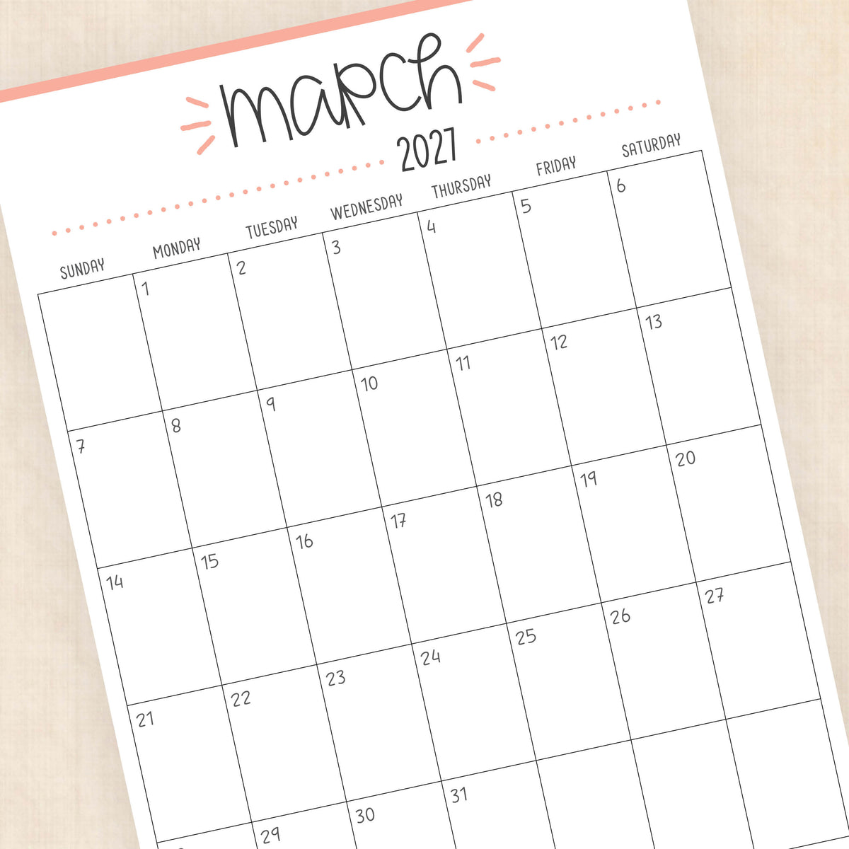 2027 calendar