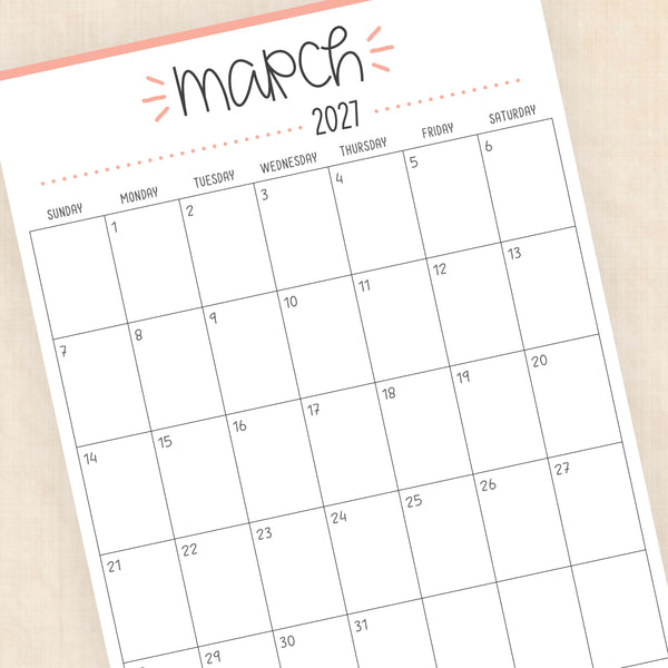 2027 calendar