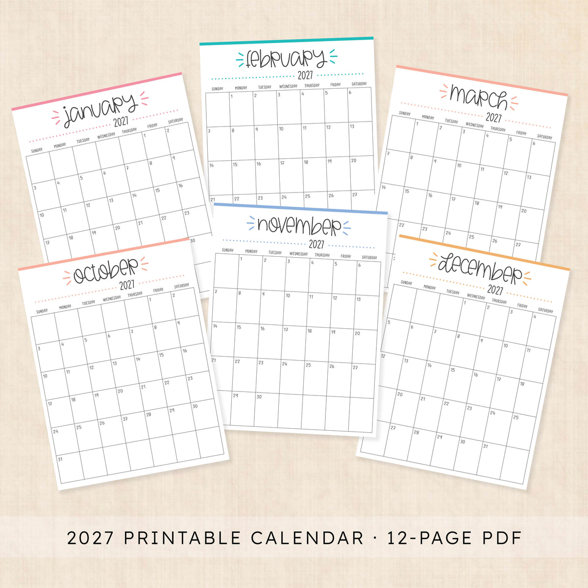 2027 calendar