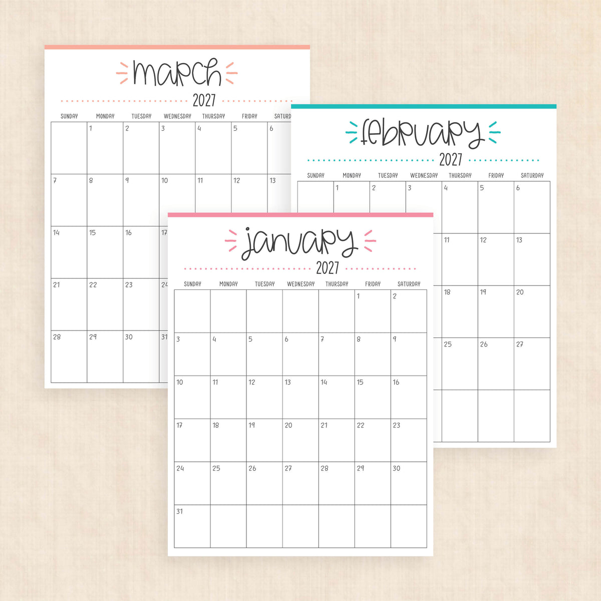 2027 calendar
