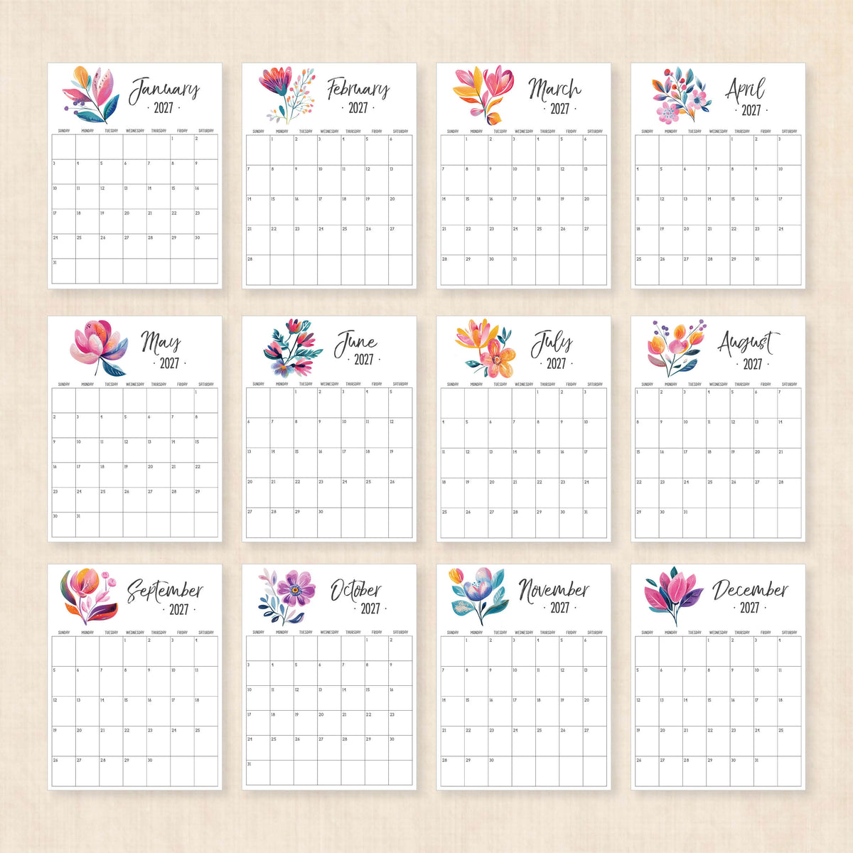 2027 calendar