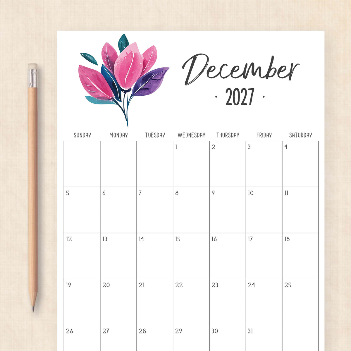 2027 calendar