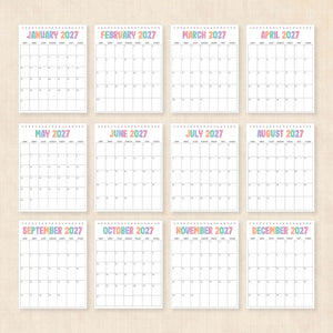 printable 2027 calendar