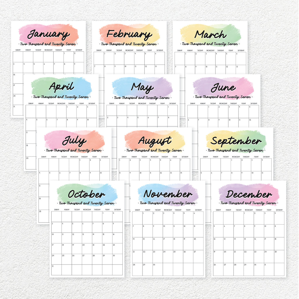 printable 2027 calendar