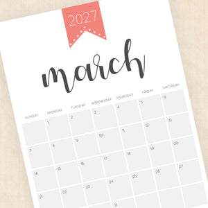 printable 2027 calendar