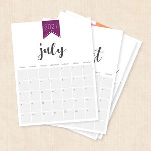 printable 2027 calendar