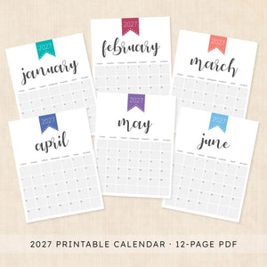 printable 2027 calendar