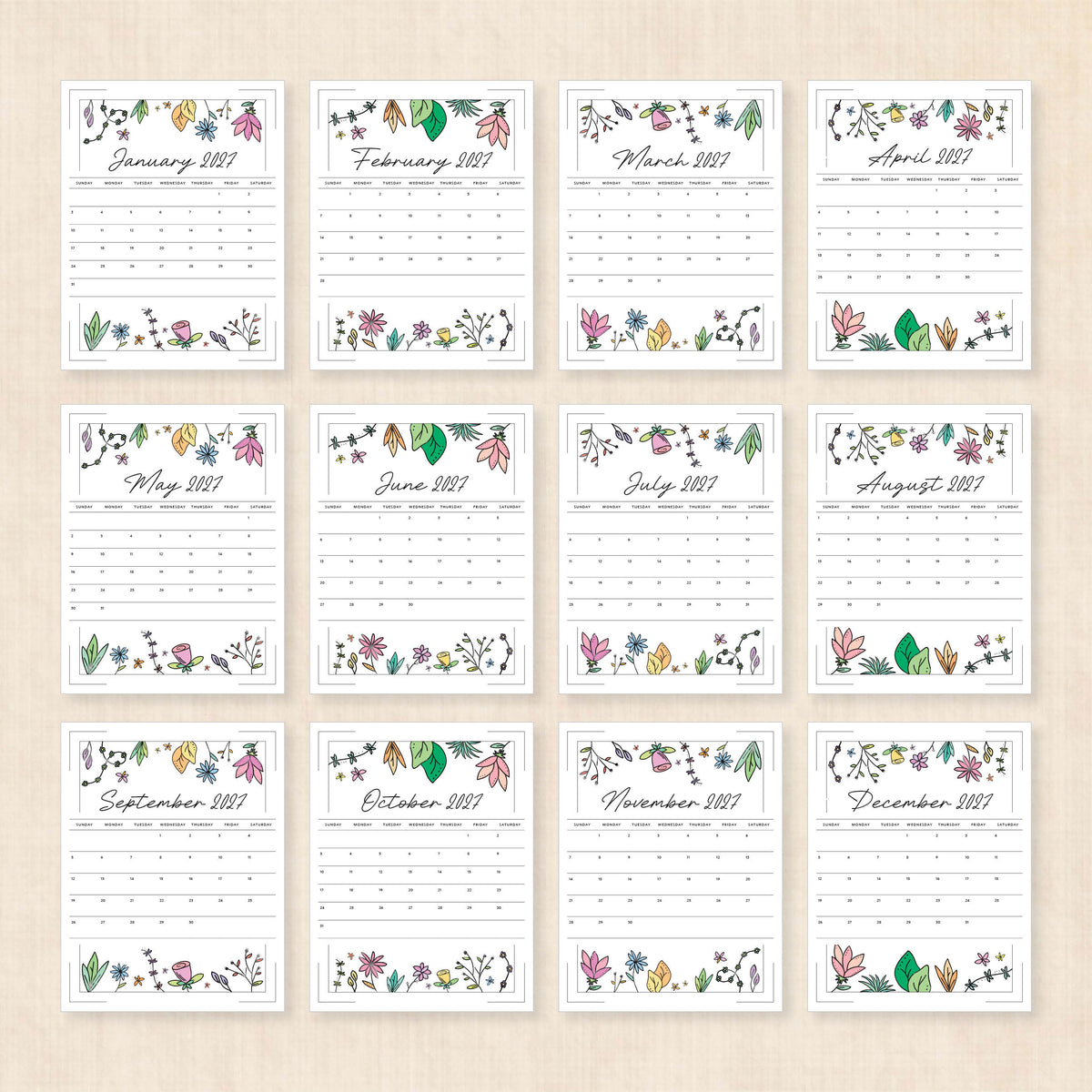 2027 calendar