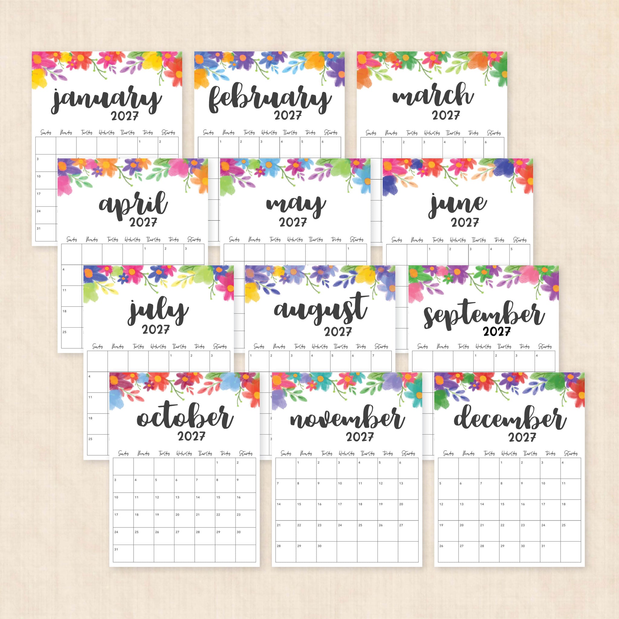 2027 calendar