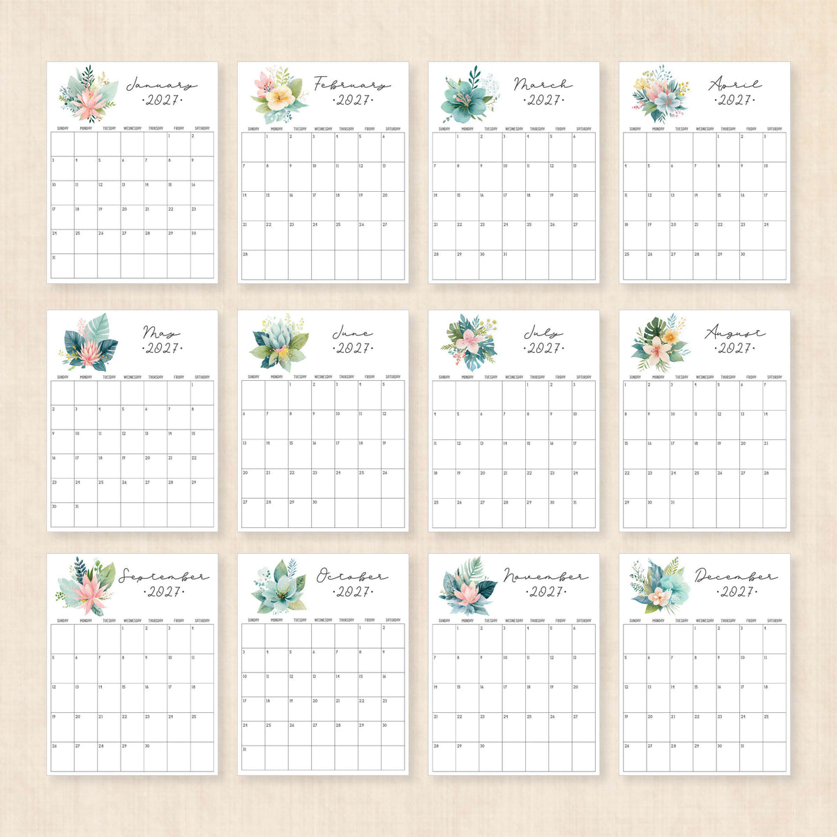 2027 calendar
