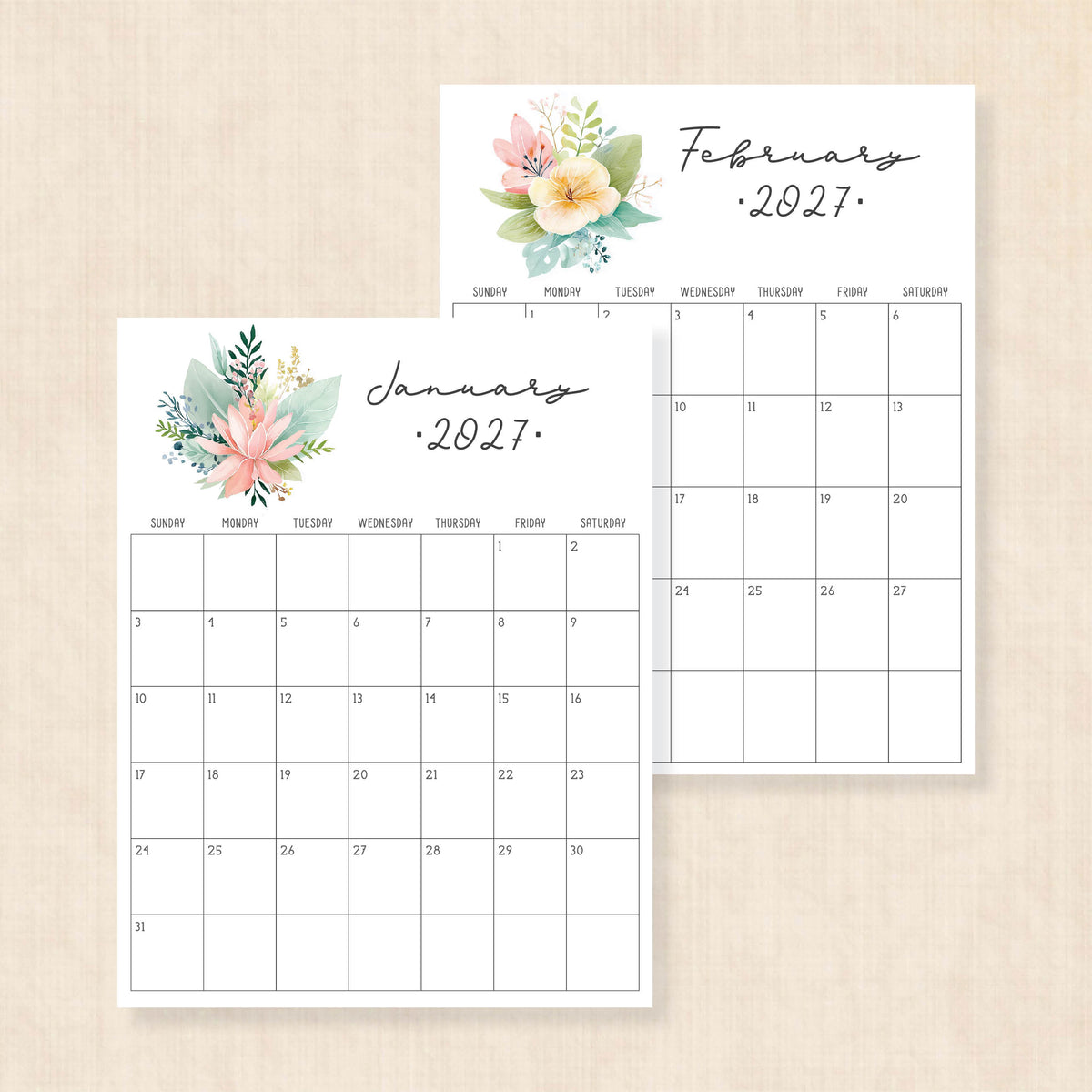 2027 calendar